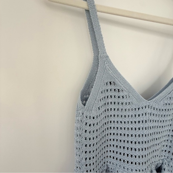 ZARA Baby Blue Peplum Crochet Crop Top | OFFERS WELCOME - Picture 8 of 15